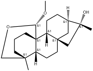 16α-Hydroxy-19,20-epoxy-20β-methoxy-ent-kaurane Struktur