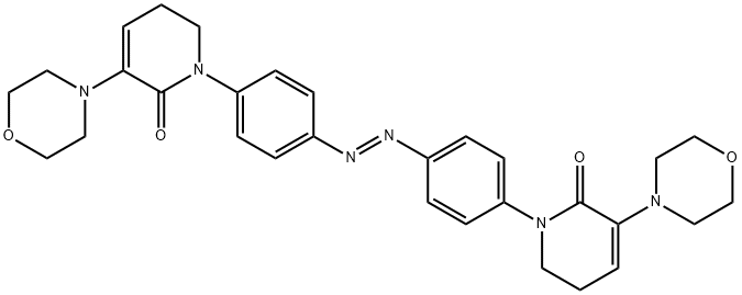 2(1H)-Pyridinone, 1,1'-[(1E)-1,2-diazenediyldi-4,1-phenylene]bis[5,6-dihydro-3-(4-morpholinyl)- Struktur