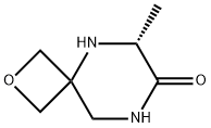 (6R)-6-methyl-2-oxa-5,8-diazaspiro[3.5]nonan-7-one Struktur