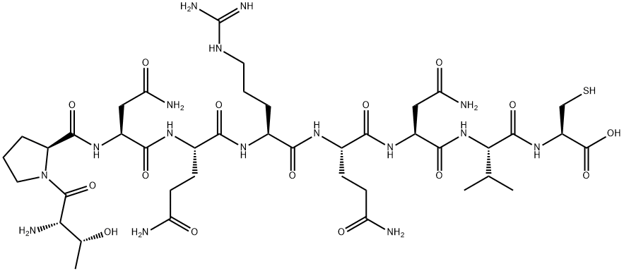 H-Thr-Pro-Asn-Gln-Arg-Gln-Asn-Val-Cys-OH Struktur