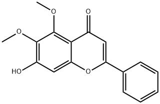 4H-1-Benzopyran-4-one, 7-hydroxy-5,6-dimethoxy-2-phenyl- Struktur