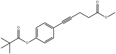 4-Pentynoic acid, 5-[4-(2,2-dimethyl-1-oxopropoxy)phenyl]-, methyl ester Struktur