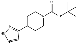 1-Piperidinecarboxylic acid, 4-(2H-1,2,3-triazol-4-yl)-, 1,1-dimethylethyl ester Struktur