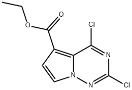 Pyrrolo[2,1-f][1,2,4]triazine-5-carboxylic acid, 2,4-dichloro-, ethyl ester Struktur