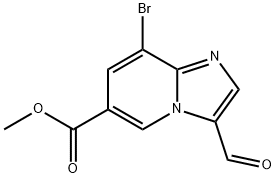 Imidazo[1,2-a]pyridine-6-carboxylic acid, 8-bromo-3-formyl-, methyl ester Struktur