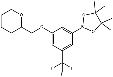 4,4,5,5-Tetramethyl-2-(3-((tetrahydro-2H-pyran-2-yl)methoxy)-5-(trifluoromethyl)phenyl)-1,3,2-dioxab96% Struktur