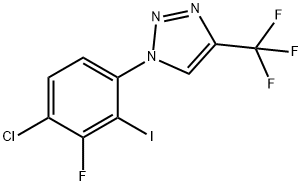 1-(4-chloro-3-fluoro-2-iodophenyl)-4-(trifluoromethyl)-1H-1,2,3-triazole Struktur