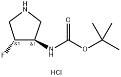 rel-tert-butyl ((3R,4R)-4-fluoropyrrolidin-3-yl)carbamate hydrochloride Struktur