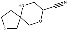 9-Oxa-2-thia-6-azaspiro[4.5]decane-8-carbonitrile Struktur