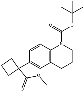 tert-Butyl 6-(1-(methoxycarbonyl)cyclobutyl)-3,4-dihydroquinoline-1(2H)-carboxylate Struktur