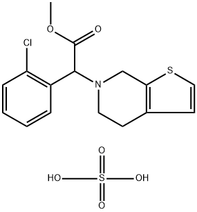 methyl 2-(2-chlorophenyl)-2-(4,5-dihydrothieno[2,3-c]pyridin-6(7H)-yl)acetate, sulfuric acid Structure