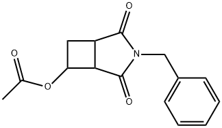 (3-benzyl-2,4-dioxo-3-azabicyclo[3.2.0]heptan-6-yl) acetate Struktur