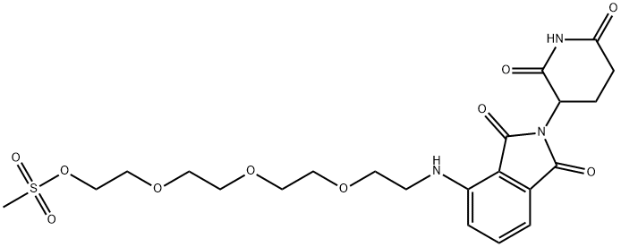 1H-Isoindole-1,3(2H)-dione, 4-[(13,13-dioxido-3,6,9,12-tetraoxa-13-thiatetradec-1-yl)amino]-2-(2,6-dioxo-3-piperidinyl)- Struktur