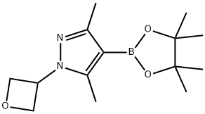 3,5-dimethyl-1-(oxetan-3-yl)-4-(4,4,5,5-tetramethyl-1,3,2-dioxaborolan-2-yl)pyrazole Struktur