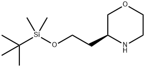 Morpholine, 3-[2-[[(1,1-dimethylethyl)dimethylsilyl]oxy]ethyl]-, (3S)- Struktur