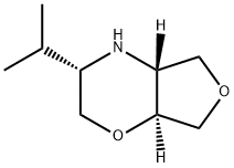 2H-Furo[3,4-b]-1,4-oxazine, hexahydro-3-(1-methylethyl)-, (3S,4aR,7aS)- Struktur