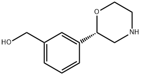 Benzenemethanol, 3-(2S)-2-morpholinyl Struktur