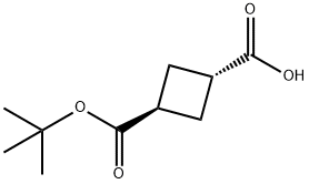 trans-Cyclobutane-1,3-dicarboxylic acid mono-tert-butyl ester Struktur