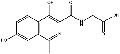 Glycine, N-[(4,7-dihydroxy-1-methyl-3-isoquinolinyl)carbonyl]- Struktur