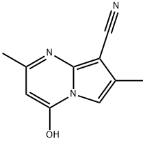 Pyrrolo[1,2-a]pyrimidine-8-carbonitrile, 4-hydroxy-2,7-dimethyl- Struktur