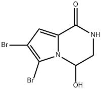 Pyrrolo[1,2-a]pyrazin-1(2H)-one, 6,7-dibromo-3,4-dihydro-4-hydroxy- Struktur