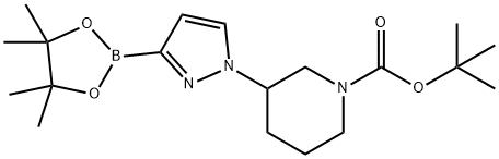 tert-Butyl 3-[3-(4,4,5,5-Tetramethyl-1,3,2-dioxaborolan-2-yl)-1H-pyrazol-1-yl]piperidine-1-carboxylate Struktur