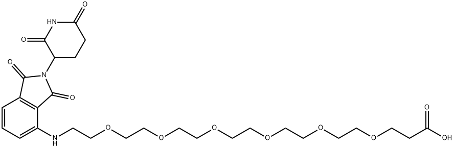 Propanoic acid, 3-[[17-[[2-(2,6-dioxo-3-piperidinyl)-2,3-dihydro-1,3-dioxo-1H-isoindol-4-yl]amino]-3,6,9,12,15-pentaoxaheptadec-1-yl]oxy]- Struktur