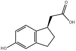 1H-Indene-1-acetic acid, 2,3-dihydro-5-hydroxy-, (1R)- Struktur