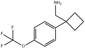 (1-(4-(trifluoromethoxy)phenyl)cyclobutyl)methanamine hydrochloride Struktur