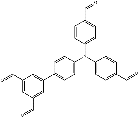 4'-(bis(4-formylphenyl)amino)-[1,1'-biphenyl]-3,5-dicarbaldehyde Struktur