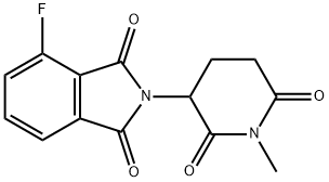 1H-Isoindole-1,3(2H)-dione, 4-fluoro-2-(1-methyl-2,6-dioxo-3-piperidinyl)- Struktur