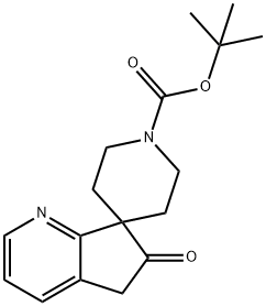 tert-butyl 6-oxo-5,6-dihydrospiro[cyclopenta[b]pyridine-7,4'-piperidine]-1'-carboxylate Struktur