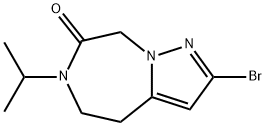 2-Bromo-6-isopropyl-5,8-dihydro-4H-pyrazolo[1,5-d][1,4]diazepin-7-one Struktur