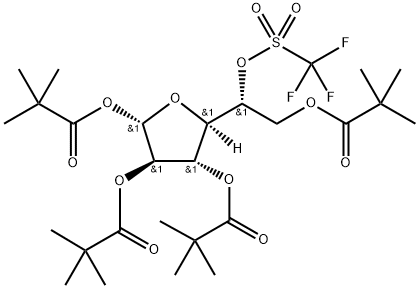 5-(TrifluoroMethanesulfonate) β-D-Galactofuranose 1,2,3,6-Tetrakis(2,2-diMethylpropanoate) Struktur