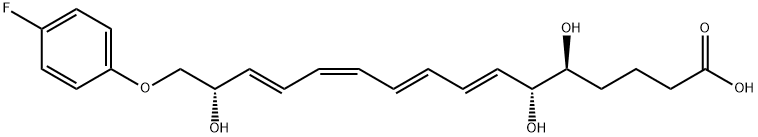 (5S,6R,7E,9E,11Z,13E,15S)-16-(4-Fluorophenoxy)-5,6,15-trihydroxy-7,9,11,13-hexadecatetraenoic Acid Struktur