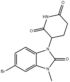 3-(5-Bromo-3-methyl-2-oxo-2,3-dihydro-1H-benzo[d]imidazol-1-yl)piperidine-2,6-dione Struktur