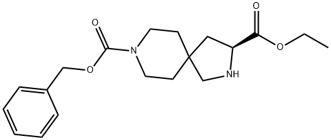 2,8-Diazaspiro[4.5]decane-3,8-dicarboxylic acid, 3-ethyl 8-(phenylmethyl) ester, (3S)- Struktur