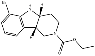 2H-Pyrido[4,3-b]indole-2-carboxylic acid, 6-bromo-1,3,4,4a,5,9b-hexahydro-, ethyl ester, (4aR,9bS)- Struktur