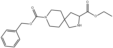 2,8-Diazaspiro[4.5]decane-3,8-dicarboxylic acid, 3-ethyl 8-(phenylmethyl) ester Struktur