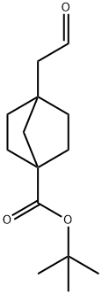 tert-butyl 4-(2-oxoethyl)bicyclo[2.2.1]heptane-1-carboxylate Struktur