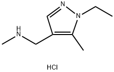 1H-Pyrazole-4-methanamine, 1-ethyl-N,5-dimethyl-, hydrochloride (1:1) Struktur