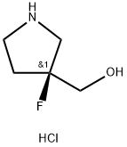 3-Pyrrolidinemethanol, 3-fluoro-, hydrochloride (1:1), (3S)- Struktur