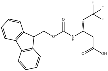 Pentanoic acid, 3-[[(9H-fluoren-9-ylmethoxy)carbonyl]amino]-5,5,5-trifluoro-, (3S)- Struktur