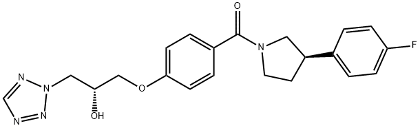 Methanone, [(3R)-3-(4-fluorophenyl)-1-pyrrolidinyl][4-[(2R)-2-hydroxy-3-(2H-tetrazol-2-yl)propoxy]phenyl]- Struktur