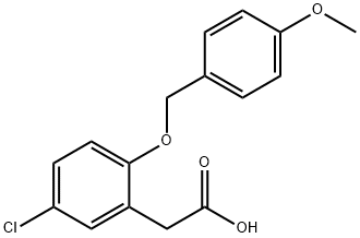 Benzeneacetic acid, 5-chloro-2-[(4-methoxyphenyl)methoxy]- Struktur