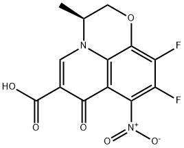 (3S )-9,10-Difluoro-2,3-dihydro-3-methyl-8-nitro-7-oxo-7H -pyrido[1,2,3-de ]-1,4-benzoxazine-6-carboxylic acid Struktur