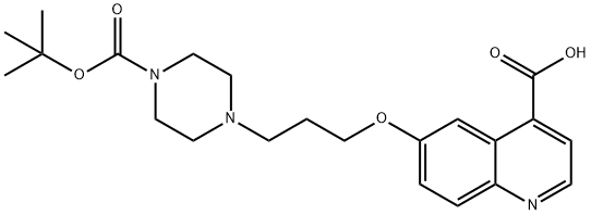 4-Quinolinecarboxylic acid, 6-[3-[4-[(1,1-dimethylethoxy)carbonyl]-1-piperazinyl]propoxy]- Struktur