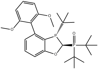 di-tert-butyl((2S,3S)-3-(tert-butyl)-4-(2,6-dimethoxyphenyl)-2,3-dihydrobenzo[d][1,3]oxaphosphol-2-yl)phosphine oxide Struktur