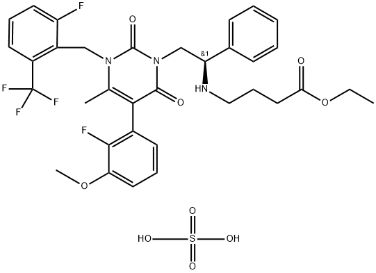 Elagolix-003-R-H2SO4 Struktur