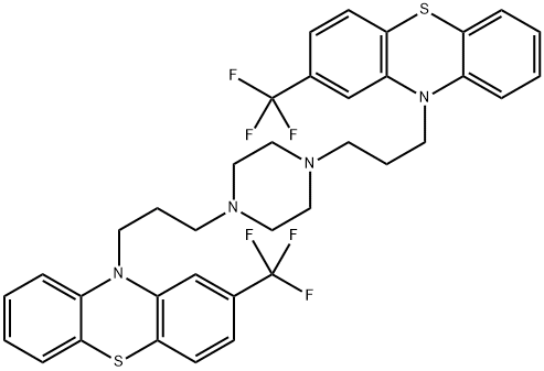 Phenothiazine, 10,10'-[1,4-piperazinediylbis(trimethylene)]bis[2-(trifluoromethyl)- (6CI,8CI) Struktur